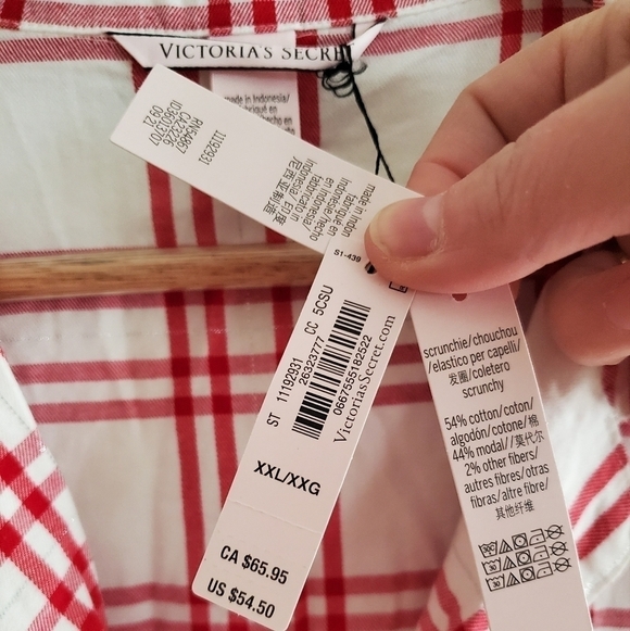 NWT Victoria's Secret pajama top flannel size XXL - Picture 4 of 6